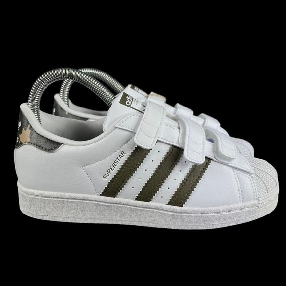 adidas Other - Adidas Superstar CF C White Olive Camo Shoes HQ4285 Youth Sizes 11 - 3